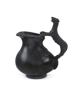 ROMULUS and REMUS she-wolf Roman style Grand Tour bronze jug, 18th/19th century, 10.5cm high