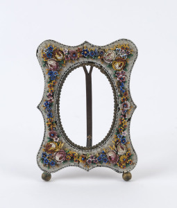 An Italian micro mosaic picture frame, circa 1900, 13.5 x 10cm