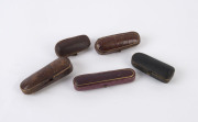 Five assorted cigar holders, amber with gold and silver mounts, all in plush fitted cases, 19th century, ​the largest 7.5cm long - 2