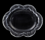 LALIQUE French glass platter with fish border, engraved "Lalique, France", ​27cm wide