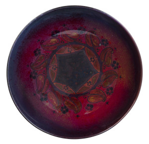 ROYAL DOULTON "Sung" flambé porcelain fruit bowl, circa 1920s, stamped "Sung, Flambe, Royal Doulton, England", 7.5cm high, 21cm diameter