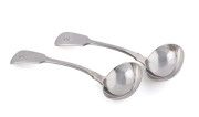 WILLIAM BATEMAN II pair of English sterling silver ladles, stamped "W.B.", London, circa 1831, 17.5cm long, 150 grams total