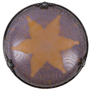 A French cameo glass and iron hanging light, circa 1900, ​the shade 35cm diameter - 2