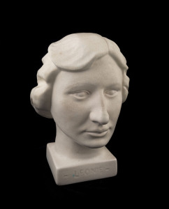 "LEONIE" English porcelain bust, early 20th century, impressed "J. KEATING" on the back and titled on the front, 28cm high