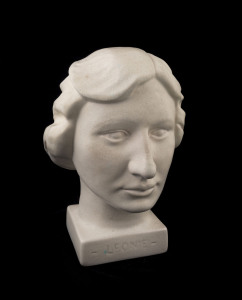 "LEONIE" English porcelain bust, early 20th century, impressed "J. KEATING" on the back and titled on the front, ​28cm high