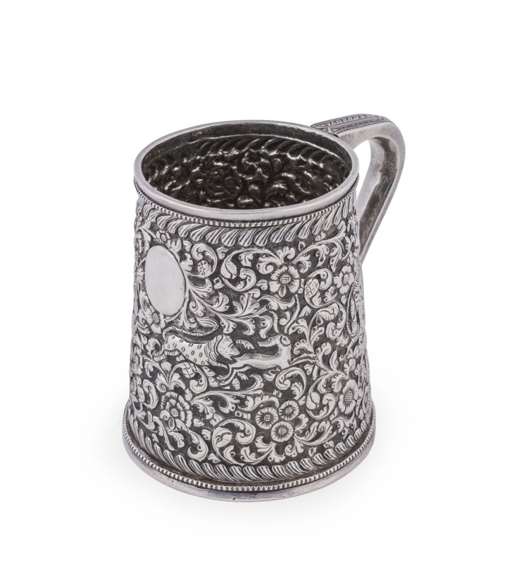 OOMERSI MAWJI (attributed), Kutch Indian silver tankard, 19th century, ​10cm high and an impressive weight of 334 grams