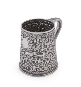 OOMERSI MAWJI (attributed), Kutch Indian silver tankard, 19th century, 10cm high and an impressive weight of 334 grams