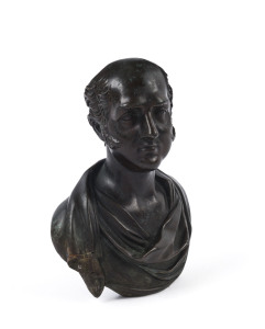 WILLIAM KING TATE English bronze bust, circa 1826, engraved on reverse "London 18th dec'r. 1826, Published As The Act Directs, Will'm King Tate", 14cm high