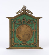 A French table picture frame, gilt bronze and vert phenolic, 19th century, 22cm high x 18cm wide