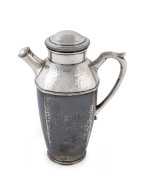 A Japanese silver cocktail shaker with hand beaten finish, by KINTARO HATTORI, circa 1900. famed for his workmanship Hattori went on to establish the SEIKO watch company in 1926. Seal marks to base, 26cm high, 860 grams total
