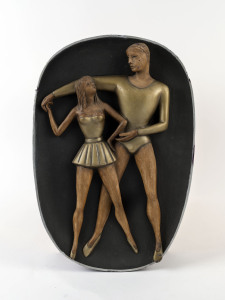 A chalkware ballet plaque, circa 1950s 48 x 33cm