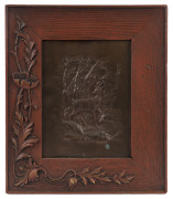 Two repoussé copper panels, one silver plated and titled "The Lost Spirit", circa 1910, the larger 45 x 36cm overall - 2