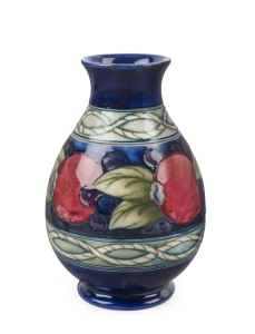 MOORCROFT "Banded Pomegranate" pottery vase, circa 1920s, impressed "Moorcroft, Made In England", 12cm high
