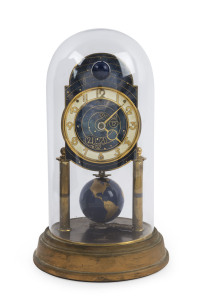 J. KAISER UNIVERSE German 400 day dome clock, moonphase with terrestrial globe pendulum, circa 1954, this model is often referred to as the best 400 day clock ever produced, 28cm high