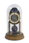 J. KAISER UNIVERSE German 400 day dome clock, moonphase with terrestrial globe pendulum, circa 1954, this model is often referred to as the best 400 day clock ever produced, 28cm high