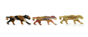 LEA STEIN group of three vintage plastic panther brooches, circa 1970s, 6cm long