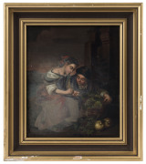 ARTIST UNKNOWN (European, 19th century), harvest couple, oil on wood panel, ​19 x 16cm - 2