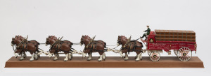 BUDWEISER dray and horse team point of sale advertising plastic display model, late 20th century, ​90cm long