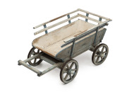 An antique goat cart with original painted finish, French, 19th century, 40cm high, 82cm long, 41cm deep
