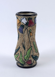 AMPHORA Czechoslovakian Art Deco pottery vase, circa 1925, oval factory stamp "Amphora, Made In Czechoslovakia", 19cm high
