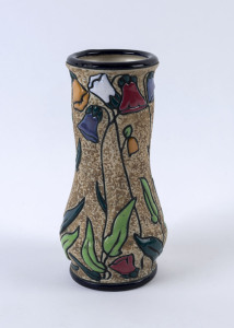 AMPHORA Czechoslovakian Art Deco pottery vase, circa 1925, oval factory stamp "Amphora, Made In Czechoslovakia", ​19cm high