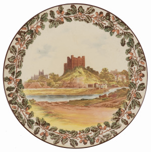 ROYAL DOULTON "Arundel Castle" English porcelain charger wall plaque, mid 20th century, stamped "Royal Doulton, England, Made In England", 39cm diameter