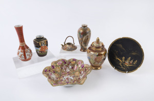 Japanese Satsuma and Kutani ware, 19th and 20th century, (7 items), the largest 15cm high