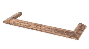 An Art Nouveau fire curb, hand beaten copper with repoussé decoration, late 19th century, 149cm wide, 44cm deep