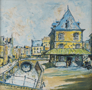 FLIP HAMER (Dutch, 1909-1995), Dutch town scene, oil on canvas, signed lower left "F. Hamer, '77", 52 x 53cm