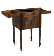 A VIC RAIL washstand, carved and turned oak, 19th century, stamped "V.R." with crown, 88cm high, 50cm wide, 46cm deep - 2