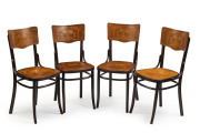 A set of four Art Nouveau pressed back bentwood dining chairs, circa 1900