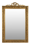 An impressive Louis XVI style antique gilt frame over mantle mirror, 19th century, 187 x 124cm