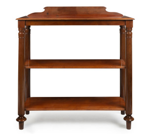 An English mahogany dumbwaiter servery, mid 19th century, 116cm high, 111cm wide, 47cm deep