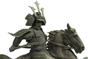 A Japanese Samurai and horse statue, cast metal, 20th century, ​124cm high, 150cm wide, 34cm deep - 2