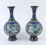 A pair of Chinese cloisonne vases with dragon decoration, Qing Dynasty, 19th/20th century, ​39.5cm high