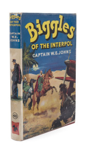 "BIGGLES" BY CAPTAIN W.E. JOHNS - FIRST EDITIONS: Selection, mostly with d/js, comprising Australian 1st editions "Biggles Flies South" (1946, without d/j) and "Biggles in the Jungle" (1947); UK 1st editions "Biggles Delivers the Goods" (1946), "Biggles H