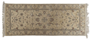 A Persian hand knotted silk rug, 20th century, 185 x 72cm