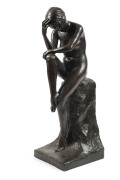A French bronze statue of a female nude, circa 1925, signed (illegible), dated 1925 93cm high,