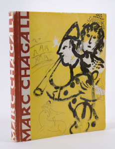 MARC CHAGALL: "Ausstellung 1959 - Hamburg, Munich, Paris" Catalogue of the 1959 travelling exhibition of Chagall's work:- Hamburg, Feb. 6 - Mar. 22, Munich, Apr.7 - May 31 and Paris, Jun.14 - Sep. 30; SIGNED BY CHAGALL in full in graphite on title page; 