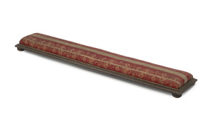 A long antique footstool with upholstered top, 19th century, 10cm high, 130cm wide, 26cm deep