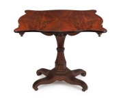 An antique mahogany Scottish fold-over tea table, mid 19th century, 77cm high, 86cm wide, 44cm deep - 2