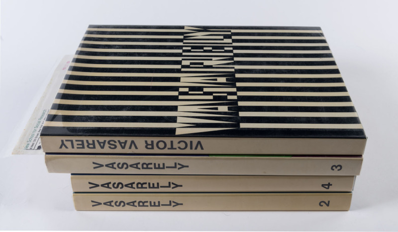 VICTOR VASARELY - Four Volume Presentation Set [Galerie du Griffon, Neuchatel, Switzerland, 1969, 1971, 1974 & 1979]. Magnificent set of books on the Optical Art master of the 20th century. Volume 3 three inscribed "To Dean Allen Austill in appreciation