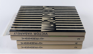 VICTOR VASARELY - Four Volume Presentation Set [Galerie du Griffon, Neuchatel, Switzerland, 1969, 1971, 1974 & 1979]. Magnificent set of books on the Optical Art master of the 20th century. Volume 3 three inscribed "To Dean Allen Austill in appreciation 