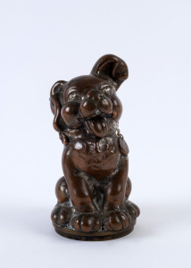 "FEDO THE DOG" rubber injection mould, cast copper and brass, English, early 20th century, 18cm high