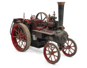 20th Century 3" scale model of Chas. Burrell & Sons Ltd (Thetford, England) steam traction engine. Sturdy metal construction exhibiting quality workmanship, maroon livery with black, red & gold trim; front wheel diameter 27cm, rear wheel diameter 42cm, le - 3