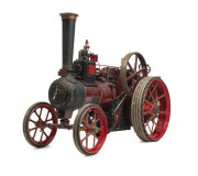 20th Century 3" scale model of Chas. Burrell & Sons Ltd (Thetford, England) steam traction engine. Sturdy metal construction exhibiting quality workmanship, maroon livery with black, red & gold trim; front wheel diameter 27cm, rear wheel diameter 42cm, le - 5