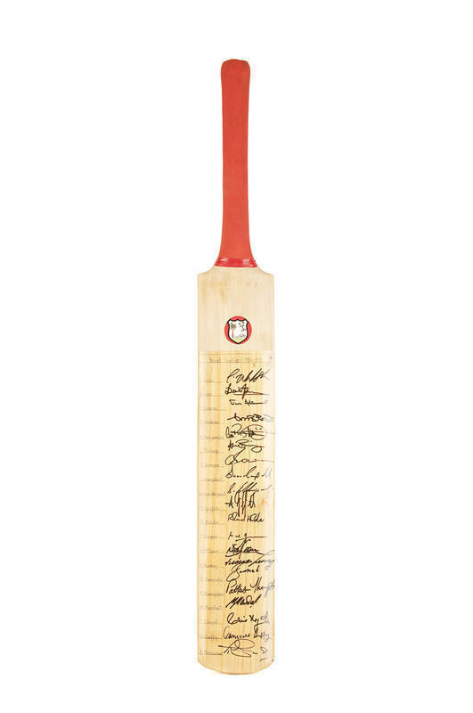 1996-97 WEST INDIES, full size Cricket Bat with 20 signatures on front, including Courtney Walsh, Brian Lara & Curtly Ambrose. Front of bat varnished, so signatures in excellent condition.