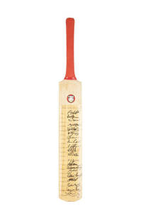 1996-97 WEST INDIES, full size Cricket Bat with 20 signatures on front, including Courtney Walsh, Brian Lara & Curtly Ambrose. Front of bat varnished, so signatures in excellent condition.