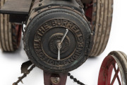 20th Century 3" scale model of Chas. Burrell & Sons Ltd (Thetford, England) steam traction engine. Sturdy metal construction exhibiting quality workmanship, maroon livery with black, red & gold trim; front wheel diameter 27cm, rear wheel diameter 42cm, le - 7