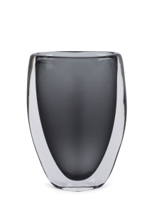 ORREFORS grey Sommerso Swedish glass vase by NILS LANDBERG, circa 1950's engraved "Orrefors" with serial number, 20cm high